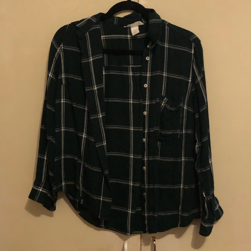 Green plaid shirt